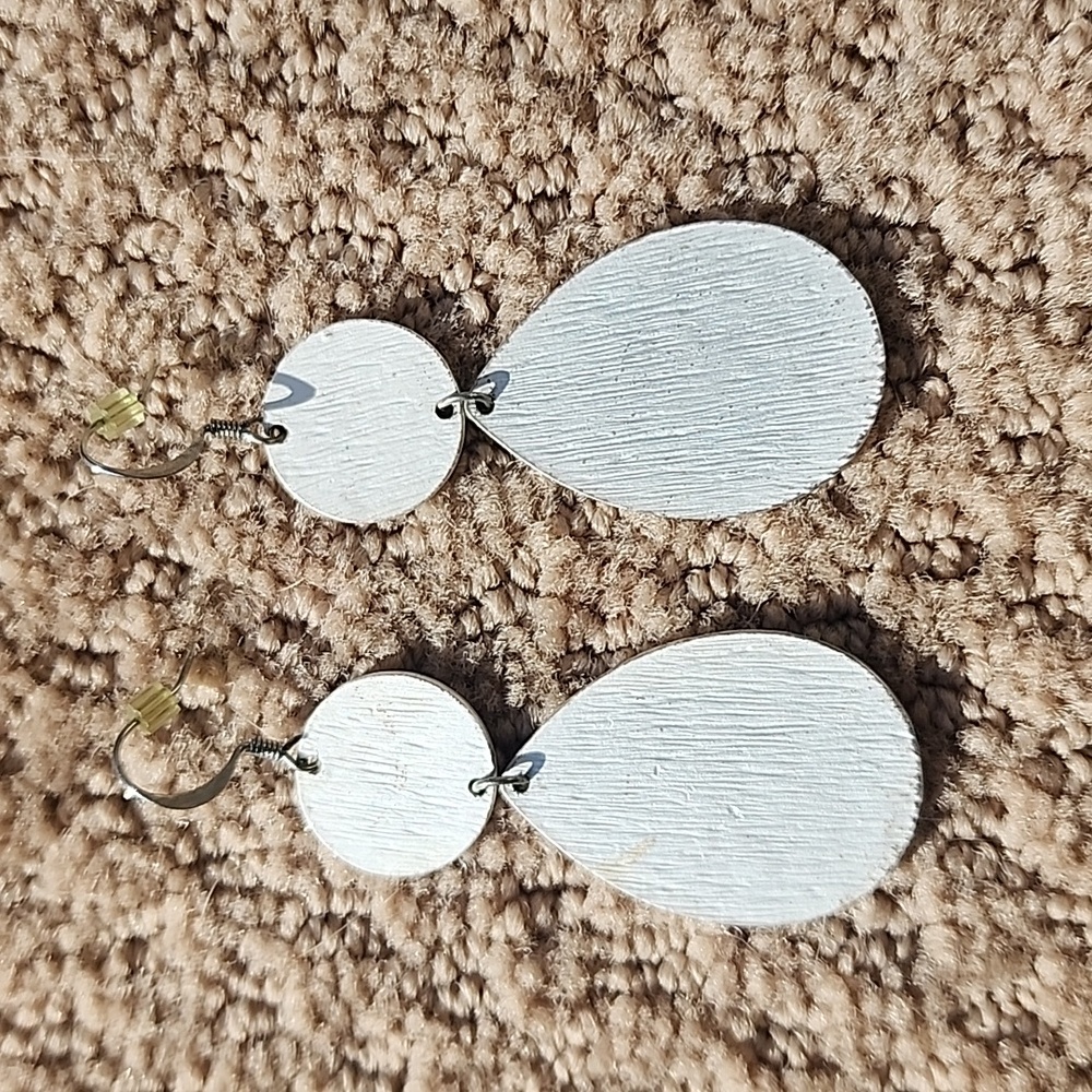 Brushed silver teardrop earrings